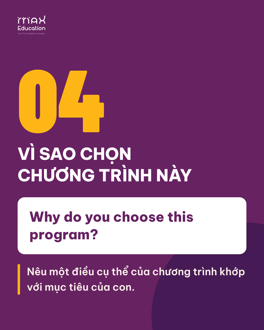 Câu hỏi phỏng vấn học bổng số 4: vì sao chọn chương trình này (Why do you choose this program?)